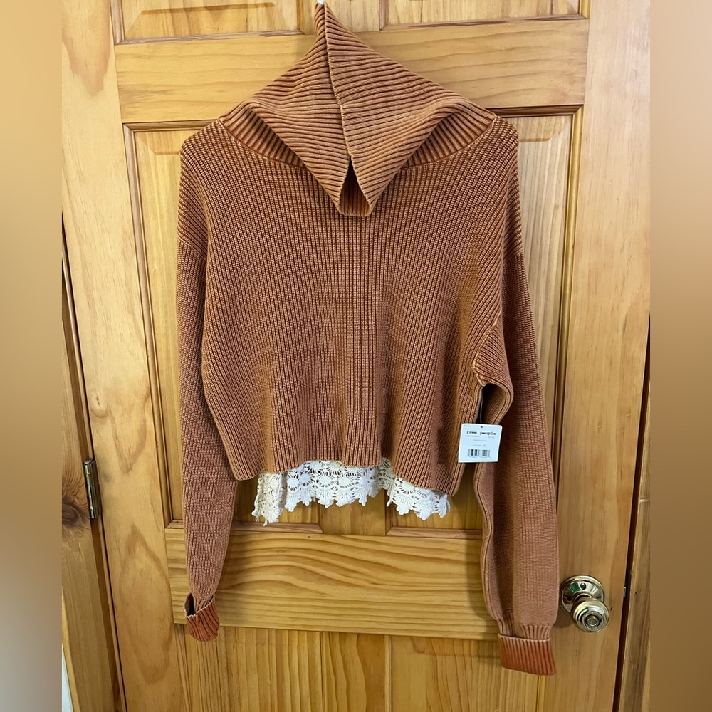 Free People Negroni Turtleneck Cropped Sweater Women’s Size Medium